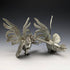 British Vintage Pewter Chicken Figurine Pair